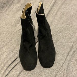 Black suede ankle booties